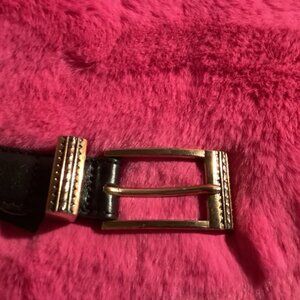 Vintage 1996 Black Brighton Belt w/metal Accents Sz. L 32